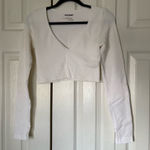 Garage Long Sleeve Crop Top  White Photo 0