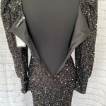 Women’s New With Tags Formal Scoopneck Sequin Bishop Sleeve Gown S Black Photo 5