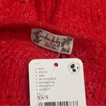 Free People NEW Intimately  Red Floral Eyelet Deep V Cozy Long Sleeve Size XS/S Photo 7
