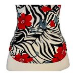 Cache  Vintage Y2k Asymmetrical Floral Zebra Strapless Sequin Formal Dress Sz 7 S Photo 4