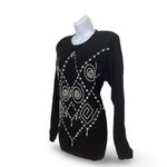 Crystal Kobe Holiday Beaded Sweater Black Photo 1