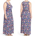 Lucky Brand  Floral Batik Print A-Line Maxi Dress SZ Large Bohemian Summer Beach Photo 1