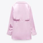 ZARA mini dress satin effect drapped long sleeve pink party wedding coctail Photo 5