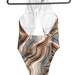 NWT Helen Owen Byblos Cutout Halter Cheeky High Cut One Piece Swim L Sandstone Blue Size L Photo 5