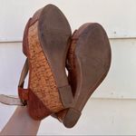 Franco Sarto A-Xenon cognac brown leather wedge sandals 8M Photo 3