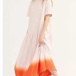 Free People | Ombré Dip Dye T-shirt Dress Pink Orange Oversized | XS Photo 0