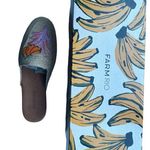Farm Rio Brand New Womens Tropical Raffia Straw Mules with Embroidered details Photo 2