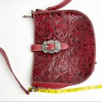 TRINITY RANCH Burgundy Embossed Tooled Leather Shoulder Bag Photo 9
