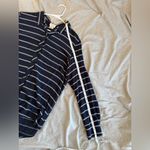 Andrea Jovine Blue Button Down Shirt Top Medium Business Casual Classic Striped Photo 7