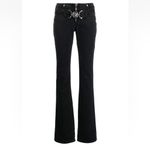 Versace Medusa Belted Low Rise Flare Jeans Faded Washed Black Size 30 NWT Photo 1