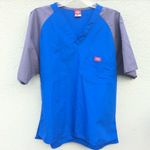 Dickies  Blue and Gray Scrubs Short Sleeve Top Photo 0
