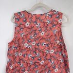 J. Jill Love Linen Tank Top Womens Medium Peach Floral Print Pockets Resort Wear Orange Photo 5