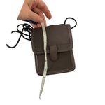 Transpotante brown‎ faux leather passport crossbody bag Brown Photo 3