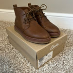 Clarks  Dark Tan Leather Dove Roxana Boots Size 5.5 M Photo 0