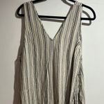 Sonoma  Striped Sleeveless V-Neck Romper w a tie belt and pockets NWT Photo 0