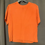 SLB Women's Medium Orange Blouse, 100% Silk, Office Shirt, Professional Blouse Orange Photo 0