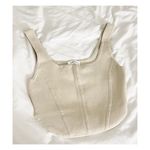 Aritzia  Babaton Sculpt Knit Bustier Tank Cropped Top Off White Medium Photo 4