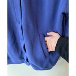 Vicki Wayne Women’s Sweatshirt L Blue Snap Front Fleece Cardigan Cotton Blend Size L Photo 2