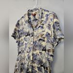 Altuzarra Kiera Short Sleeve Midi Silk Shirtdress Blue Size L Photo 4