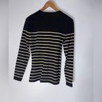 J. McLaughlin  Small Black Gold Shimmer‎ Stripe Long Sleeve Top Photo 1