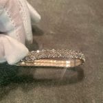 #404 BOUTIQUE Double Rhinestone Stretch Bracelet White Photo 2