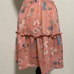 Shosho Mini Skirt Pink Floral Pull On Elastic Waist Photo 2