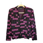 Ming Wang Ming‎ Wang Jacket Cardigan Size Petite Large Arty Office Purple Black Photo 0