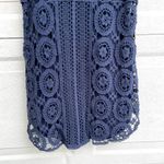 NWT V Christina Womens Dress Navy Blue Crochet Sleeveless Mini Medium Photo 4