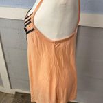 Willi Smith Top Orange Pink Blush SZ Medium Beaded Sequin Stretchy 25” Long Photo 2