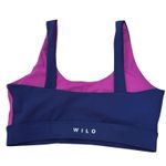 WILO the Label Color Block Sports Bra Top Size Medium Purple Pink White Athletic Photo 1