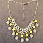 Avon Grey/Yellow/Iridescent Beads Tiered Dawn Statement Necklace Signed NWT Yellow Photo 1