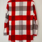 Suvimuga Women’s Long Sleeve V Neck Plaid Print Tee Shirt Red Grey & White NWOT Photo 6