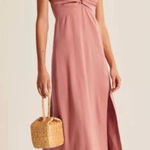 Abercrombie & Fitch 451.  pink twist front midi dress with a slit size Medium P Photo 0