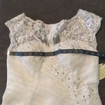 Women’s Wedding Dress Mermaid Fit Zip Up Back Small Train Size 14 NWT White Photo 11