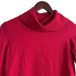 Talbots Women Crop Sweater M Red Merino Wool Cowl Neck Classic Capsule Minimal Photo 8