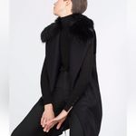 ZARA Woman Luxe Sleeveless Coat Faux Fur Removable Collar Black Small NWOT Photo 7