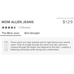 Mott & Bow Allen Mom Jeans Charcoal Gray Womens 31 x 28 Straight Tapered Denim Black Photo 8