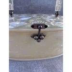 VINTAGE 1950s LUCITE PURSE Handbag PEARL Marbleized Ivory Round Box Style Nice! White Photo 5