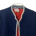 L.L.Bean Vtg Boos Jacket Austrian Pure New Wool 42 Austria Navy Blue Cardigan Photo 8