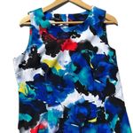 Mario Serrani Italian Shift Dress Blue Floral Watercolor Print Size 14 New Photo 5