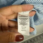 Talbots Cotton Tunic With Beaded Neckline White/Blue Striped Size Large Photo 5