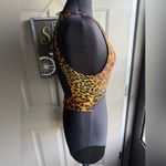 Oscar de la Renta Vintage 90s  leopard print jungle faux wrap one piece, size 8 Photo 7