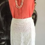 Talbots Skirt 8P Eyelet Lace Pencil White Spring Summer Vacation Party Brunch Photo 1