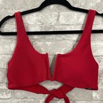 Tezenis Red Ribbed Vneck Bikini Top Photo 0