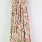 Aura  V-Neck Tie‎ Back Floral Maxi Dress Cream S Photo 0