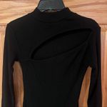 ZARA Cut Out High Neck Long Sleeve Bodycon Maxi Dress in Black Size Small Photo 7