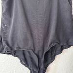 Free People  Black Night Rhythm Corset Thong Bodysuit Size Medium Photo 7