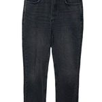 Paige  Noella High Rise Straight Cropped Jeans Faded Black Womens Size 28 Photo 0