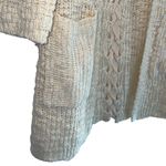 Long Nubby Knit Open Laced Back Cream Cardigan Sweater size Medium Photo 4