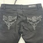 Red Rivet Junior 11 Flare Jeans Black Flap Embroidered Pockets Mid Rise Stretch Photo 4